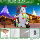 5.9FT Christmas Inflatable Outdoor Decoration Polar Bear Gift Box Penguin Blow Up Yard Decoration with LED Light Built-in Air Blower for Winter Holida