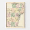 Vintage Map of Manitowoc County, Wisconsin 1878