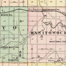 Vintage Map of Manitowoc County, Wisconsin 1878