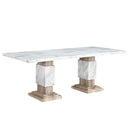 Stacey - Dining Table With Pedestal Base - Beige by HouseOfZazla
