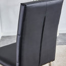 8 piece set of black armless dining chairs brings a touch of elegance and mystery to the dining area with its deep black tone,The grid and buckle design of the back add a vintage yet fashionable touch