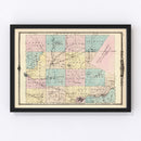 Vintage Map of Outagamie County, Wisconsin 1878