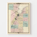 Vintage Map of Brown County, Wisconsin 1878