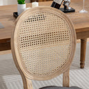 A&A French Style Solid Wood Frame Dining Chairs Set of 2