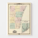 Vintage Map of Kewaunee County, Wisconsin 1878