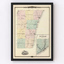 Vintage Map of Kewaunee County, Wisconsin 1878