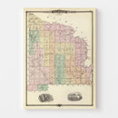 Vintage Map of Oconto County, Wisconsin 1878