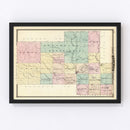 Vintage Map of Shawano County, Wisconsin 1878