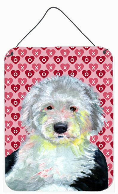 Old English Sheepdog Hearts Love and Valentine's Day Wall Door Hanging Prints