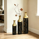 Decorative Metal Vases Set of 3