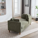 77.95'' Wide Modern Double-Sided Upholstered Chaise Lounge Indoor,Chenille Fabric Sleeper Sofa Couch With 4 Throw Pillows, Daybed with Rubberwood Legs For Living Room, Bedroom, Apartment,Green