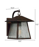 12" High, 1-Light Valiant Bronze Finish with Clear Seedy Glass Outdoor Wall Lantern by LampsUSA