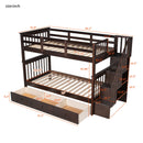 Stairway Bunk Bed With Storage And Guard Rail For Bedroom by Unique Piece Furniture