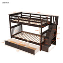 Stairway Bunk Bed With Storage And Guard Rail For Bedroom by Unique Piece Furniture