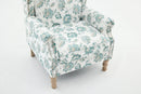 Modern Accent Chair with Retro Wood Legs and Floral Design by HouseOfZazla