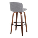 Toriano - Mid Century Modern Fixed Height Barstool Swivel And Round Footrest (Set of 2) by HouseOfZazla