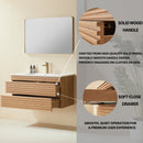 Pre-Assembled 36" Wall Mounted Floating Single Vanity Cabinet with Ceramic Top by HouseOfZazla