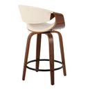 Symphony - Mid Century Modern Fixed Height Counter Stool With Swivel With Round Footrest (Set of 2) by HouseOfZazla