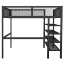 Loft Bed With 4 Tier Shelves And Storage by Unique Piece Furniture