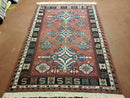 4' X 6' Vintage Russian Kilim Handmade Caucasian Soumak Flat Weave Wool Rug
