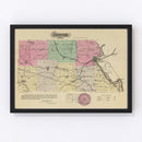 Vintage Map of Atchison County, Kansas 1887