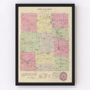 Vintage Map of Linn County, Kansas 1887