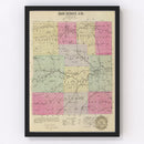 Vintage Map of Bourbon County, Kansas 1887