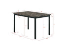 Faux Marble Top With Metal Frame Dinette Table - Black by HouseOfZazla