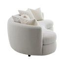 Iniko Boucle Sofa With Toss Pillows - Beige by HouseOfZazla