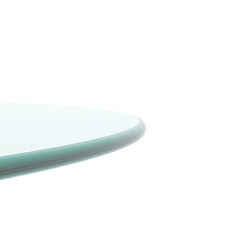 36" Inch Round Tempered Glass Table Top Clear Glass 1/4" Inch Thick Round Polished Edge