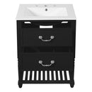 Wave Design Bathroom Vanity With Sink, 2 Drawers And Open Shelf by HouseOfZazla
