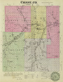 Vintage Map of Chase County, Kansas 1887
