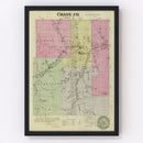 Vintage Map of Chase County, Kansas 1887