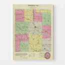 Vintage Map of Brown County, Kansas 1887