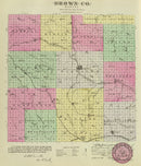 Vintage Map of Brown County, Kansas 1887