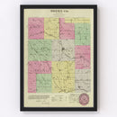 Vintage Map of Brown County, Kansas 1887