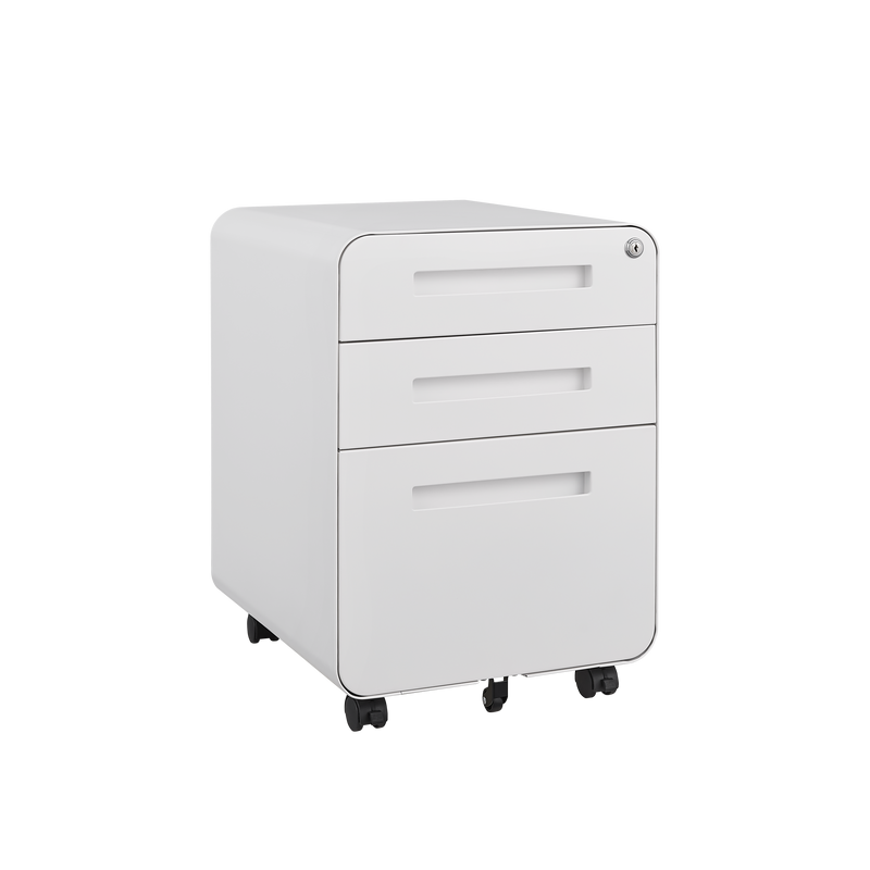 3 Drawer Mobile File Cabinet Under Desk Office,Simple Style Versatile Storage Cabinet for Legal/Letter/A4 Files, 5 Wheel Design Anti-Tilting Cold Rolled Steel Waterproof Moisture-Proof Black