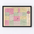 Vintage Map of Harper County, Kansas 1887