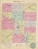 Vintage Map of Coffey County, Kansas 1887