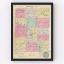 Vintage Map of Coffey County, Kansas 1887