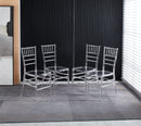 Welding Chair, Dining Chair, Plastic Seat (Set of 4) - Transparent by HouseOfZazla