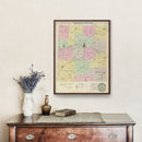 Vintage Map of Franklin County, Kansas 1887