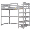 Loft Bed With Storage Shelves And Under Bed Desk by HouseOfZazla