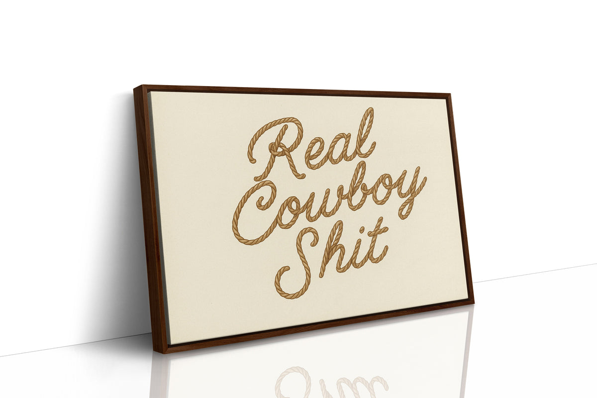 Poster Real Cowboy Sh*t Western Typography Wall Art Rope Script Rustic Ranch Home Decor, photo 15 of 16