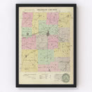 Vintage Map of Franklin County, Kansas 1887