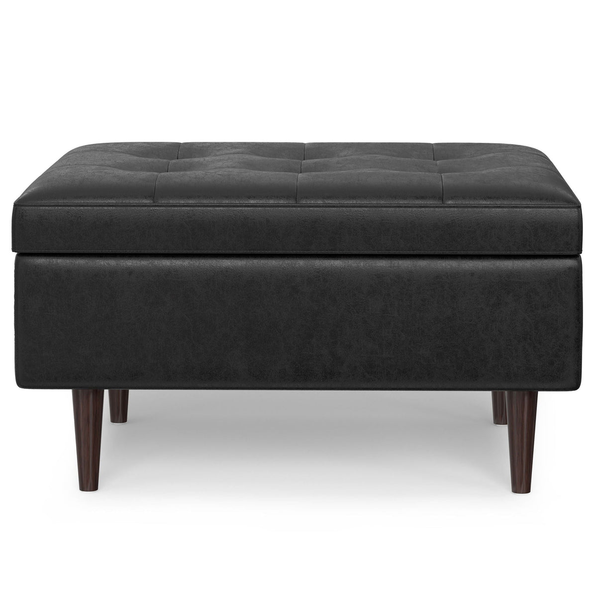Shay - Large Square Coffee Table Storage Ottoman Mid-Century Style, photo 3 of 40