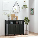 Homcom - Sideboard Buffet Cabinet, Kitchen Cabinet, Coffee Bar Cabinet With 2 Doors And Adjustable Shelves For Entryway Living Room - Black by HouseOfZazla