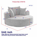 55'' Chenille Foam Single Swivel Chair