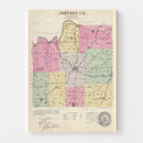 Vintage Map of Johnson County, Kansas 1887