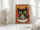 Retro Ramen Cat Poster – Japanese-Inspired Noodle Lover Wall Art